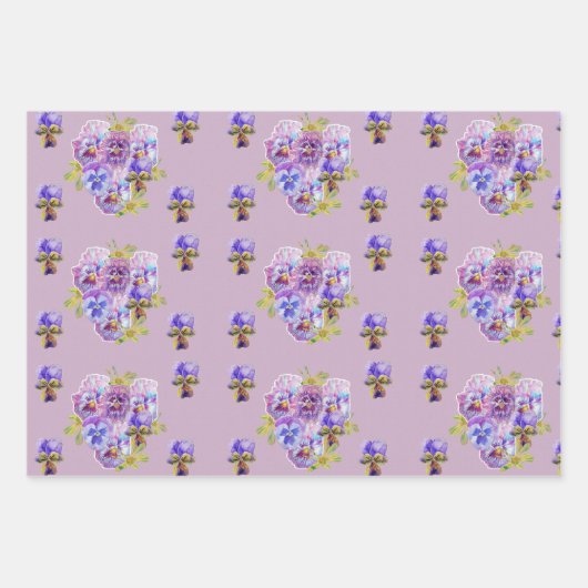  Roze Lily Flower Floral Lilies Waterverf Inpakpapier Vel (Voorkant 2)