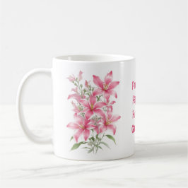Roze Lily Flowers Koffiemok