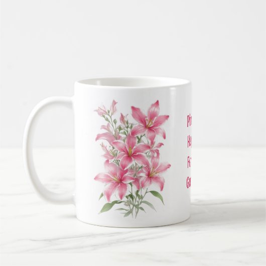 Roze Lily Flowers Koffiemok (Links)