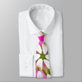 Roze Lily Pattern Stropdas (Gebonden)