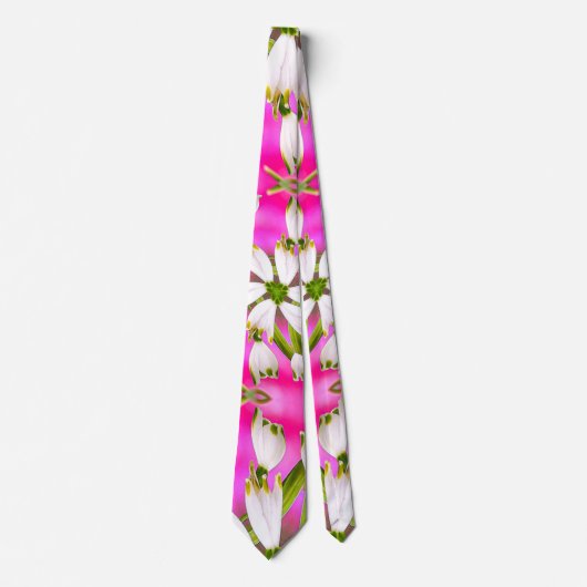 Roze Lily Pattern Stropdas (Voorkant)