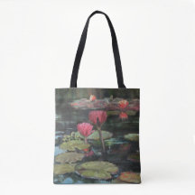 Roze Lily Pond Canvas tas