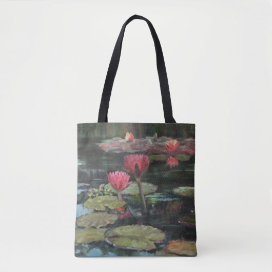 Roze Lily Pond Canvas tas (Voorkant)