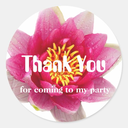 Roze Lily Ronde Sticker (Voorkant)