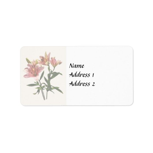 Roze Lily Trio Wedding Products Etiket (Voorkant)
