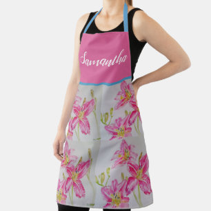  Roze Lily Waterverf Kitchen Floral Apron Schort