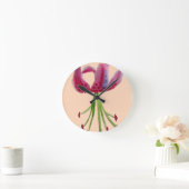 Roze Lily waterverf moderne bloem Ronde Klok (Huis)