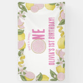 Roze limonade 1e verjaardagsfeestje Banner (Verticaal)