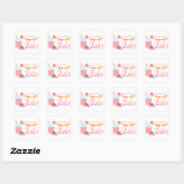 Roze limonade Baby shower Vierkante Sticker (Vel)