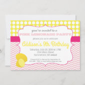 Roze limonade Birthday Invitation, limonaid Kaart (Voorkant)