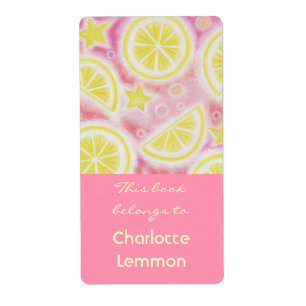Roze limonade-bladplaatlabel grote roze etiket