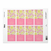 Roze limonade-bladplaatlabel grote roze etiket (Full Sheet)