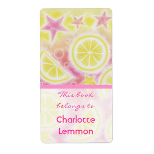 Roze limonade bladwijzer grote streep etiket