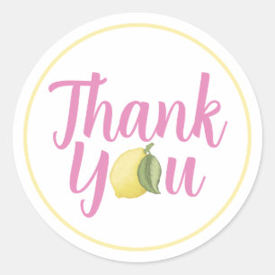 Roze limonade citroen Dank u Sticker