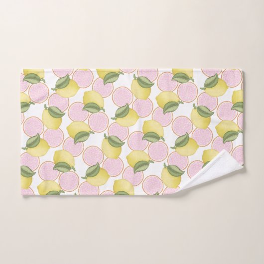 Roze limonade citrus bloemenbadhanddoek set bad handdoek (Handdoek)