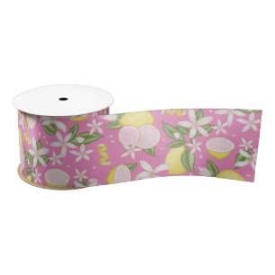 Roze limonade Citrus Floral Satin Ribbon Lint