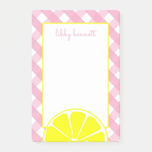 Roze limonade gepersonaliseerd Post-it Notitieblok Post-it® Notes (Voorkant)