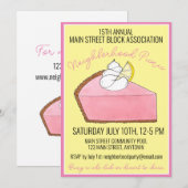 Roze limonade Icebox Lemon Pie Slice Picnic Kaart (Voorkant / Achterkant)