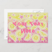 Roze limonade 'Jouw tekst' briefkaart (Voorkant / Achterkant)