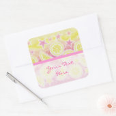 Roze limonade "Jouw tekst" sticker met vierkante s (Envelop)