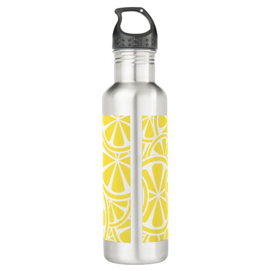 Roze limonade Lemon Slices Monogram Water Fles (Achterkant)
