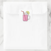 Roze limonade Mason Jar Vierkante Sticker (Tas)