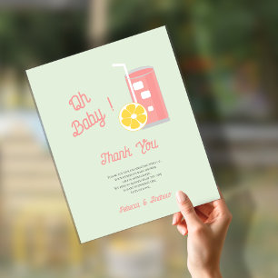 Roze limonade moderne Oh Baby Shower-feest