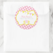 Roze limonade Party-sticker Ronde Sticker (Tas)