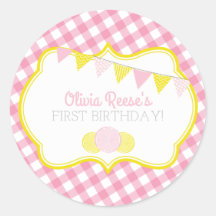 Roze limonade Party-sticker