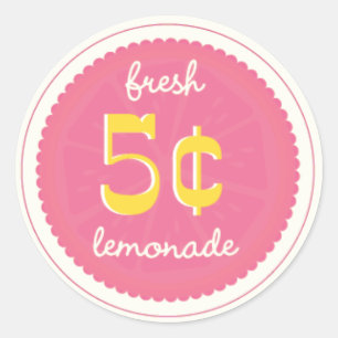 Roze limonade-pleisters, stickers, zegels