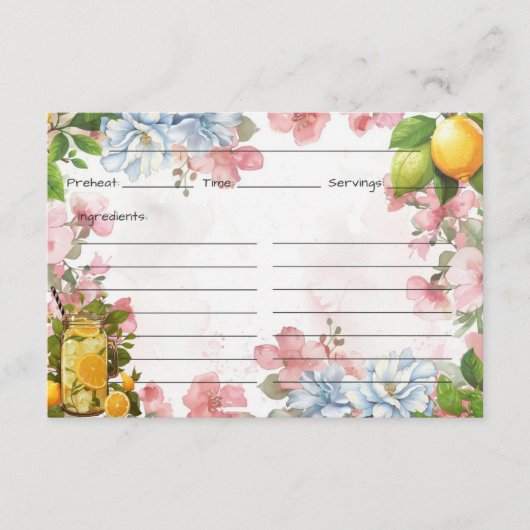 Roze limonade Recept Kaart (Voorkant)