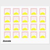 Roze limonade retour adreslabels vierkante sticker (Vel)