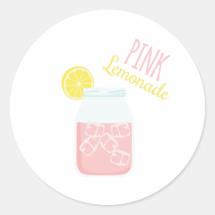 Roze limonade ronde sticker