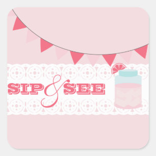 Roze limonade sip en zie Sticker