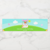 Roze limonade stand verjaardag rood haar meisje waterfles etiket (Enkel label)