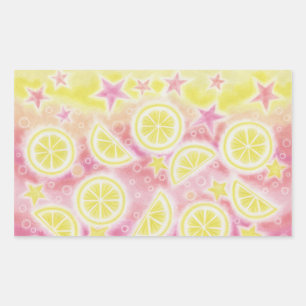 Roze limonade sticker rechthoek