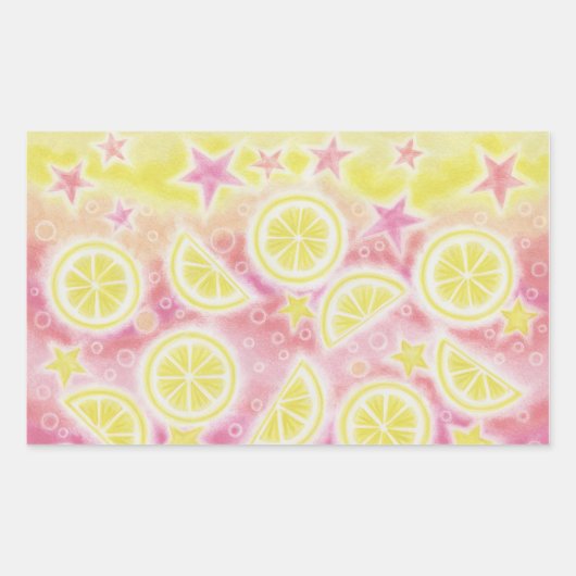 Roze limonade sticker rechthoek (Voorkant)