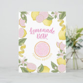 Roze limonade Verjaardag Bar Sign (Staand voorkant)