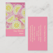 Roze limonade visitekaartje roze verticaal (Voorkant / Achterkant)