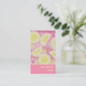 Roze limonade visitekaartje roze verticaal (Staand voorkant)