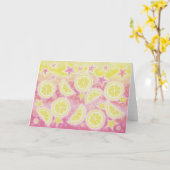 Roze limonade wenskaart kaart (Gele Bloem)