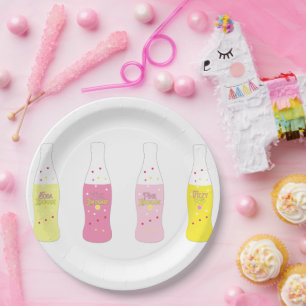 Roze limonade zomer citrus papieren bordje