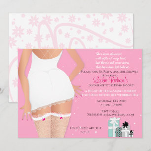 Roze Lingerie Bridal Shower Invitation Kaart