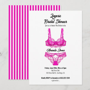 Roze Lingerie Vrijgezellenfeest Kaart