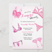 Roze lingeriefeest kaart (Voorkant)