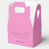 Roze linnen Simple Script Hangover Recovery Kit Bedankdoosjes (Geopend)