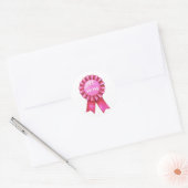 Roze lint #1 Mam Ronde Sticker (Envelop)