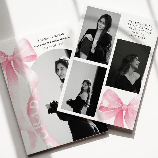 Roze lint afstuderen aankondiging