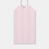 Roze lint baby shower label, Roze strik Cadeaulabel (Achterkant)