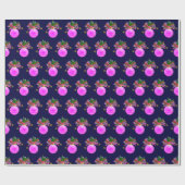 Roze lint Bauble Cadeaupapier (Vlak)